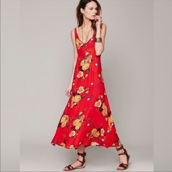 Free People Dresses & Skirts - Free People Intimately Floral Print Slip Maxi Dress